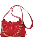 JEN & CO. Red Sydney Ruched Bucket Bag
