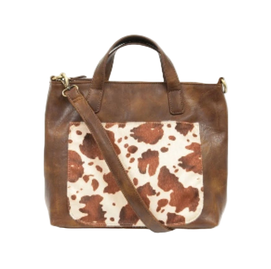 Joy Susan Faux Cow Hide Convertible Tote