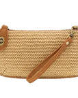 Joy Susan Straw Camel Crossbody Wristlet L8324-14