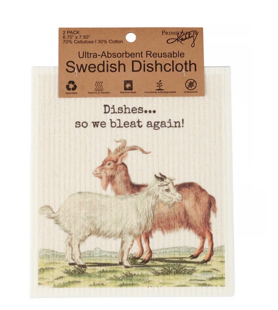 You Goat This Swedish Dishcloth Duo