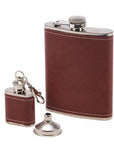 Brown Pebbled Flask Set