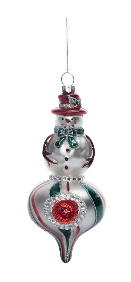 Glass Snowman Ornament