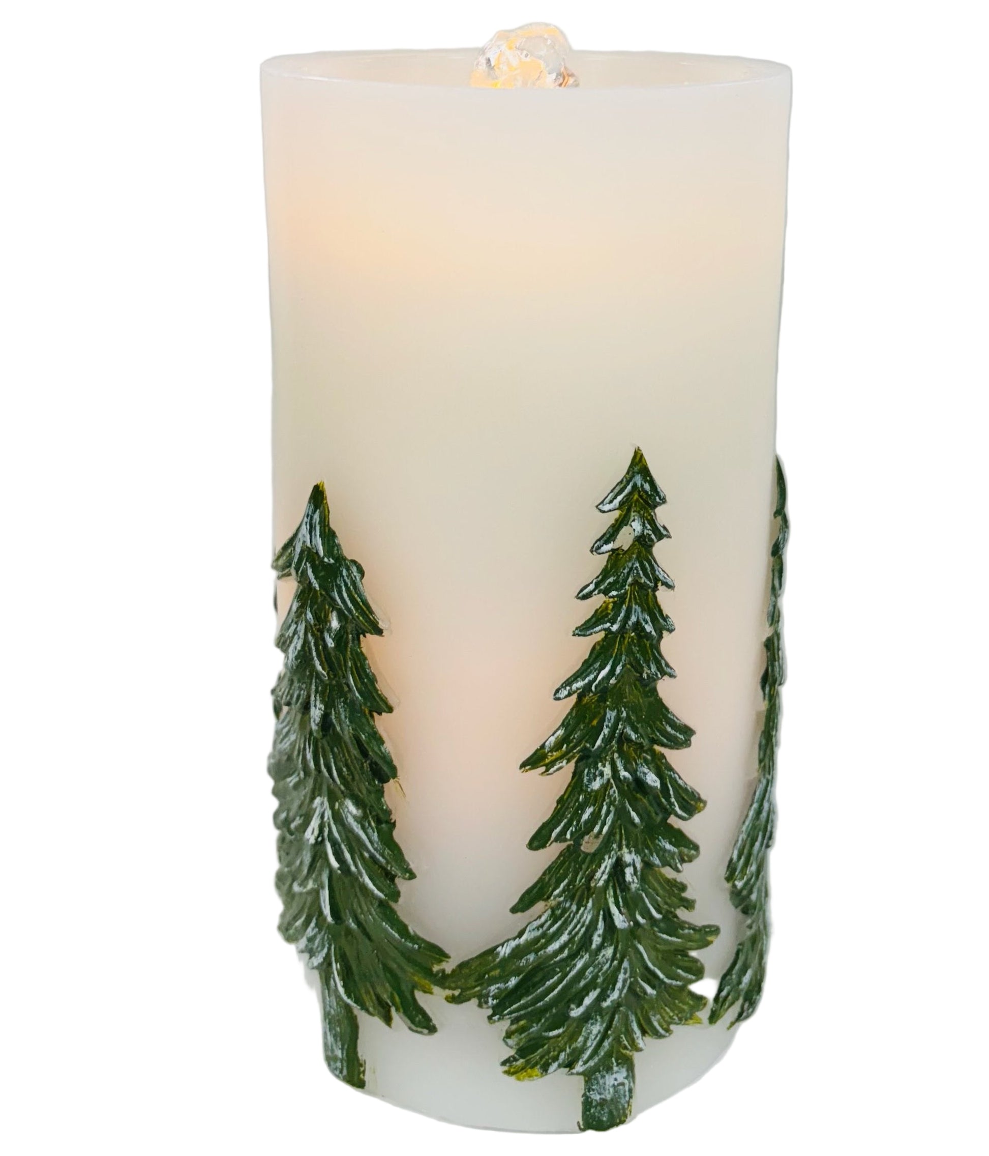 Winter Pine Tree Water Candle