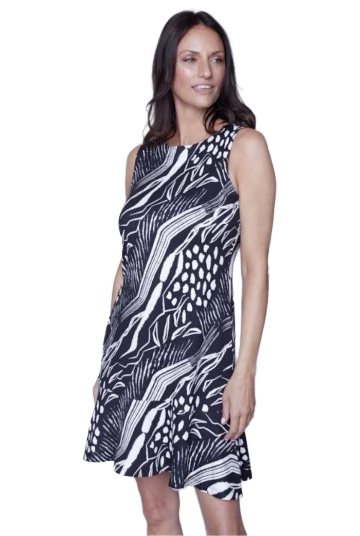 Carre Noir Dress Sleeveless Print 6809