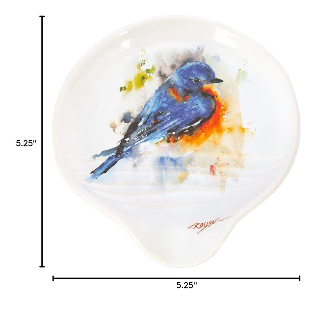 Dean Crouser Bluebird Stoneware Spoon Rest