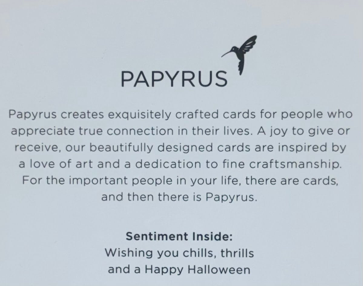 Papyrus Halloween Card