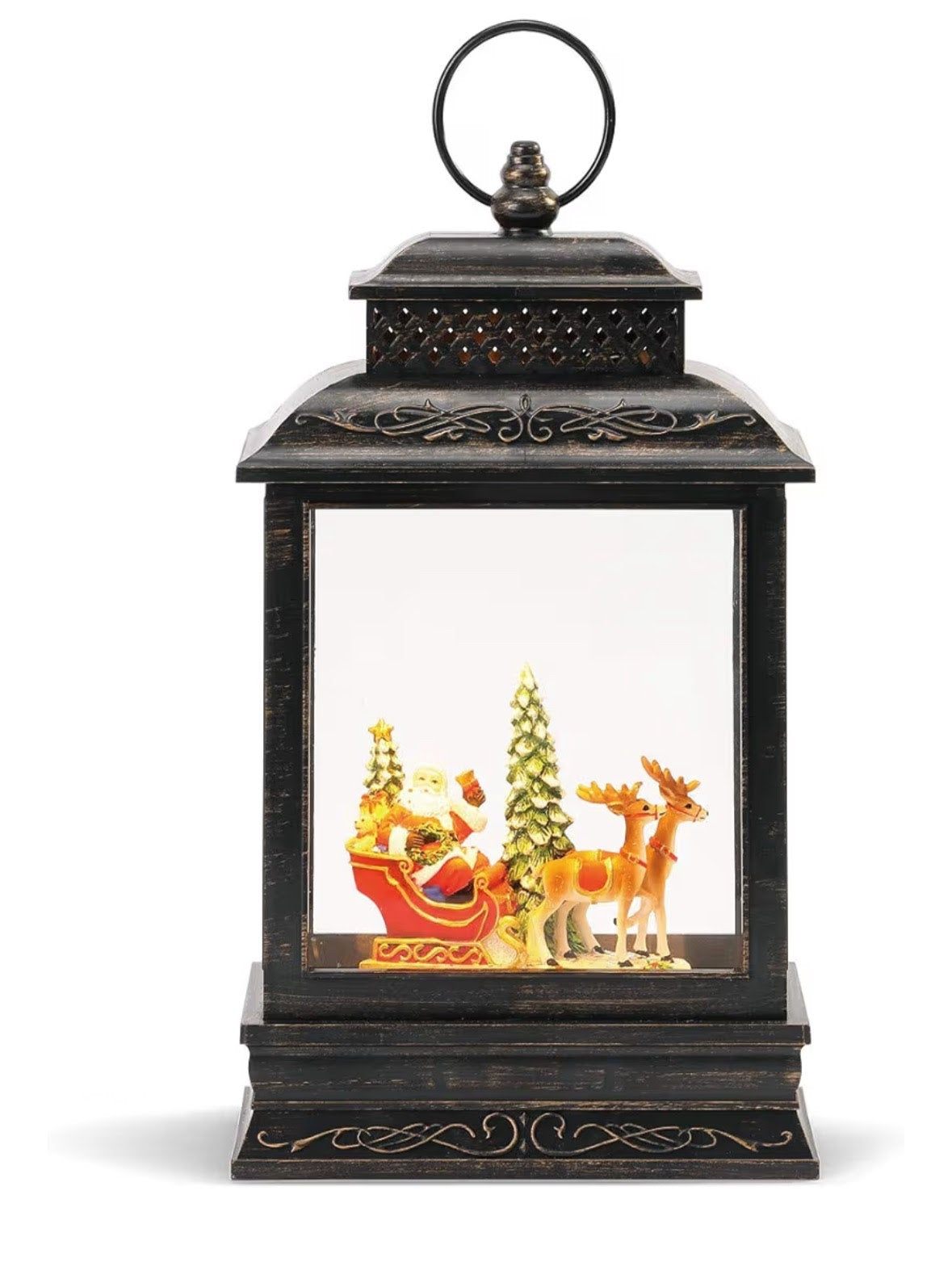 Santa And Sleigh Musical Lantern