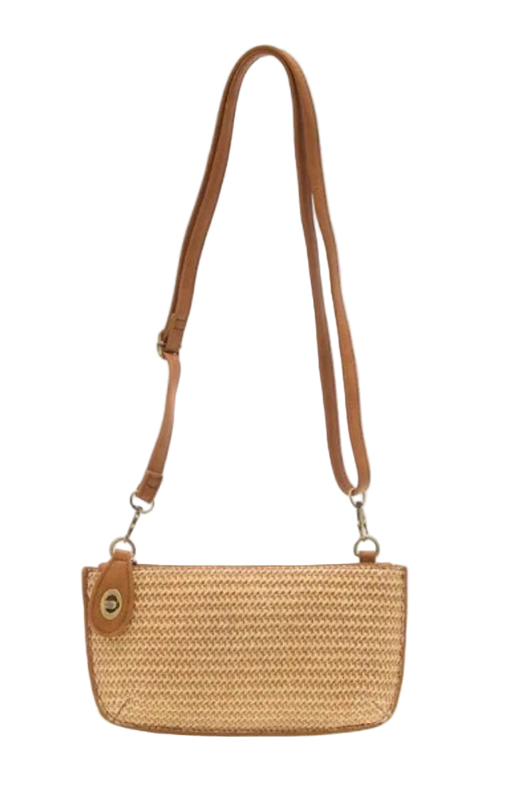 Joy Susan Straw Camel Crossbody Wristlet L8324-14