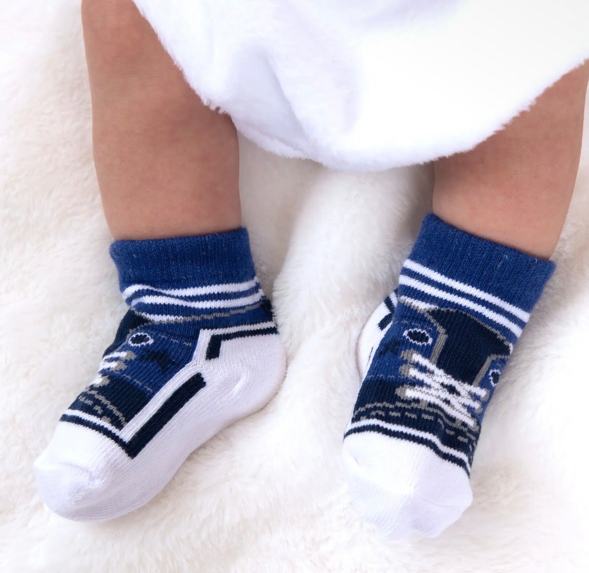 Blue/Black Baby Socks