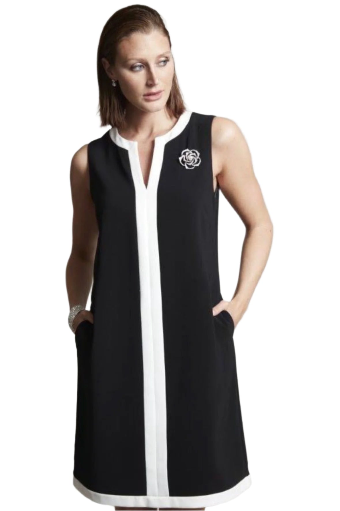 Compli K Dress Accent Stripe Collar 50108