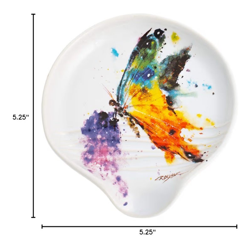 Dean Crouser Butterfly Stoneware Spoon Rest