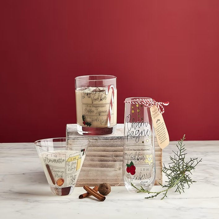Mud Pie Peppermint White Russian Cocktail Glass