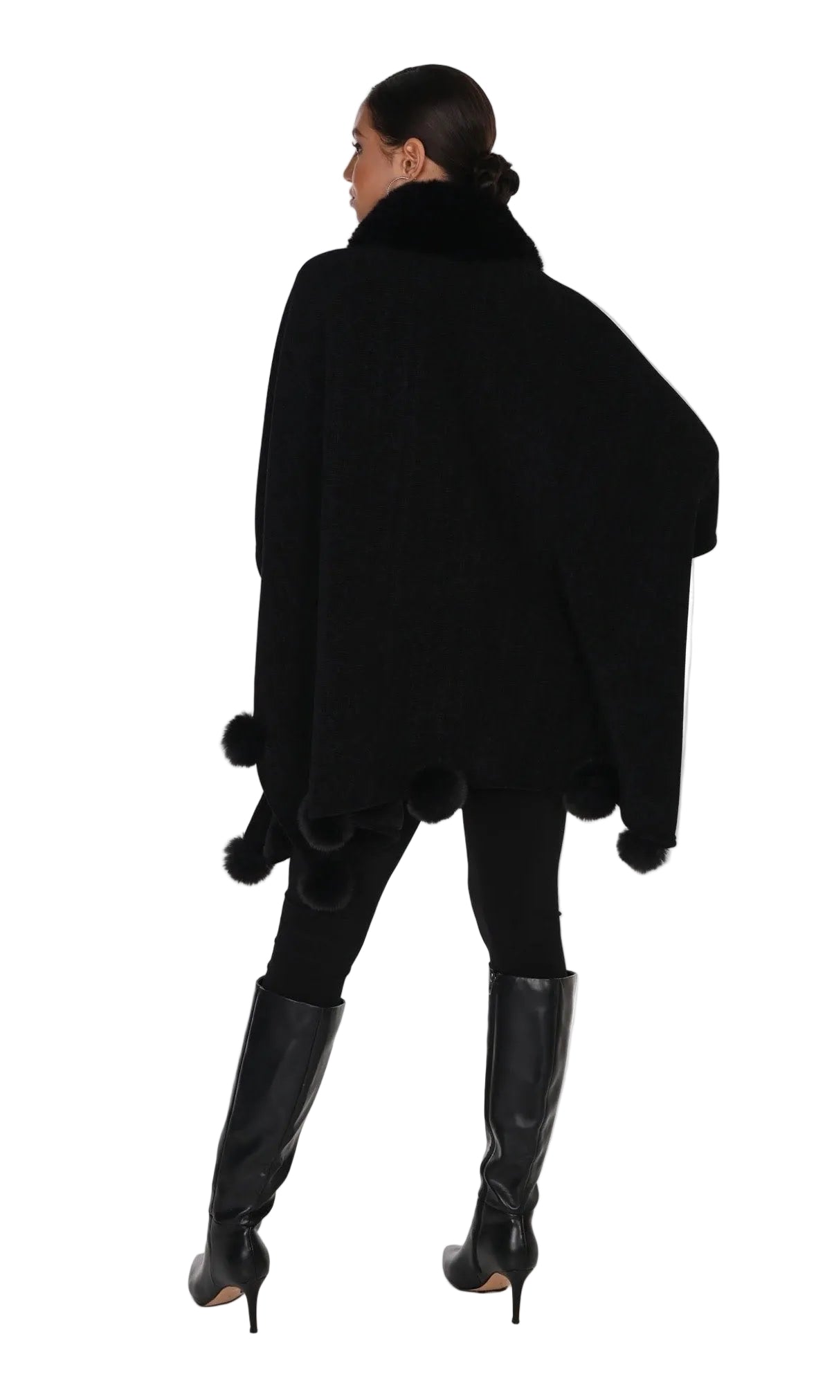 Frank Lyman Black Pom Pom Cape 263801