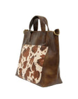 Joy Susan Faux Cow Hide Convertible Tote