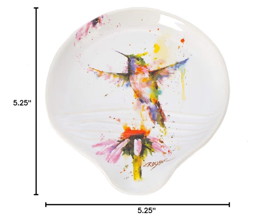 Dean Crouser Hummingbird Stoneware Spoon Rest