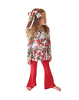 Posh Peanut Beatrix Henley Peplum Top & Bell Bottom Set