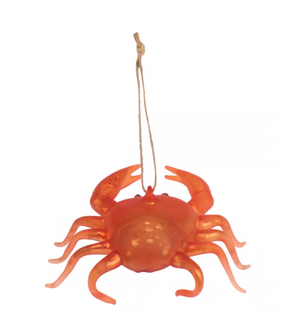 Red Crab Glass Ornament