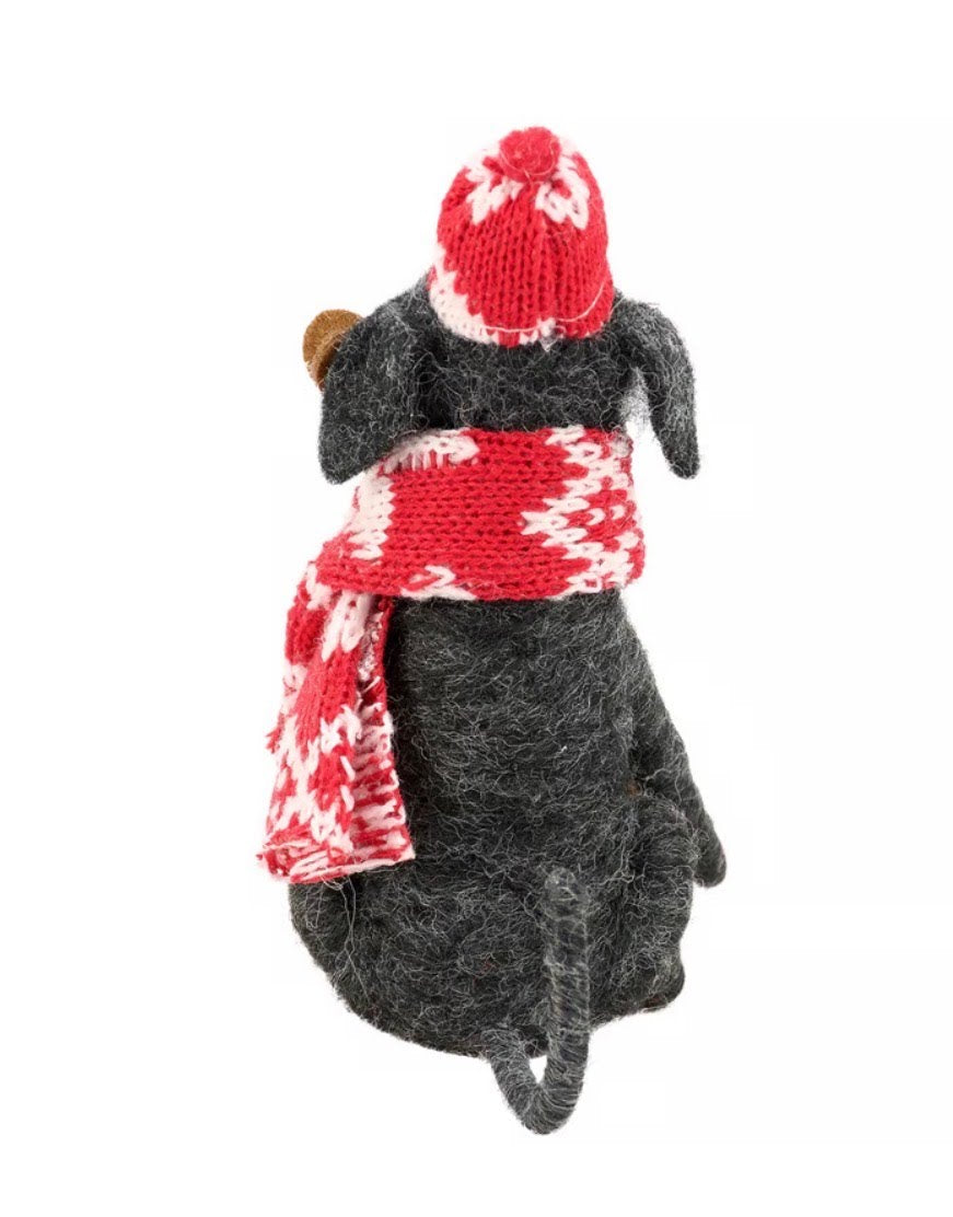 Ski Patrol Dog Critter Ornament