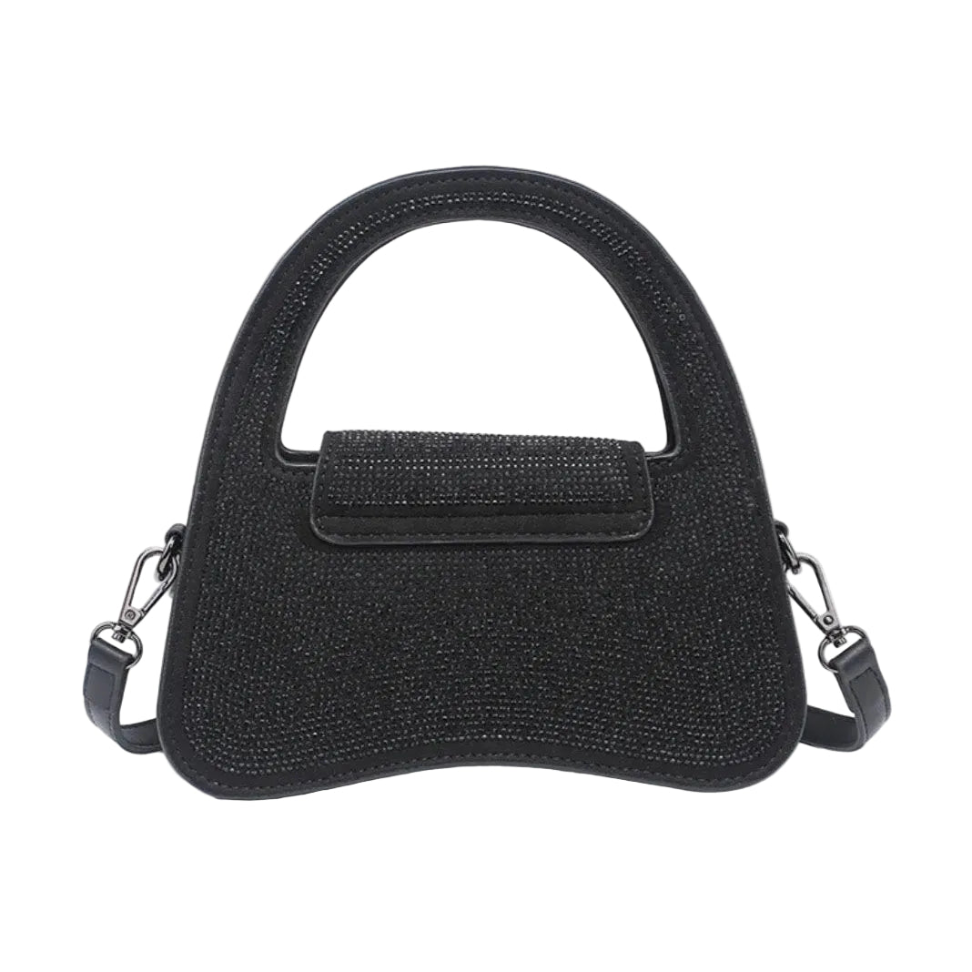 JEN &amp; CO. Leah Black Rhinestone Shoulder Bag