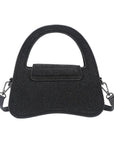 JEN & CO. Leah Black Rhinestone Shoulder Bag
