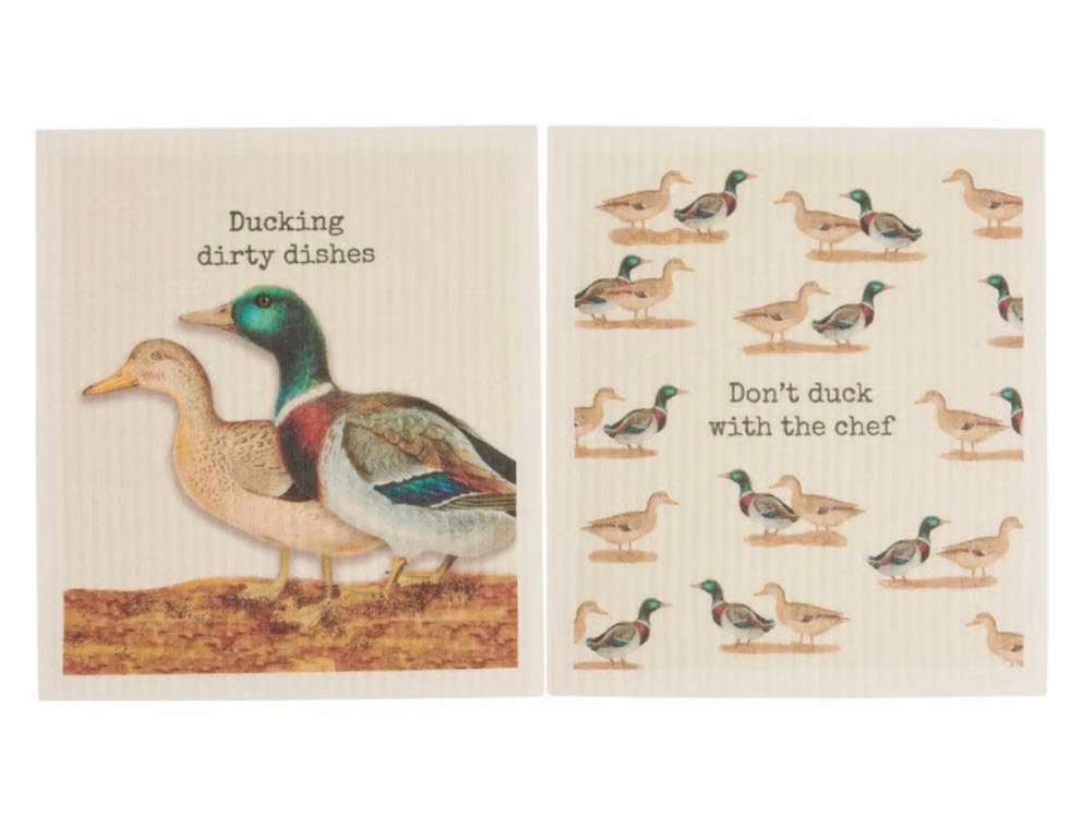 Don't Duck With The Chef Swedish Dishcloth Duo