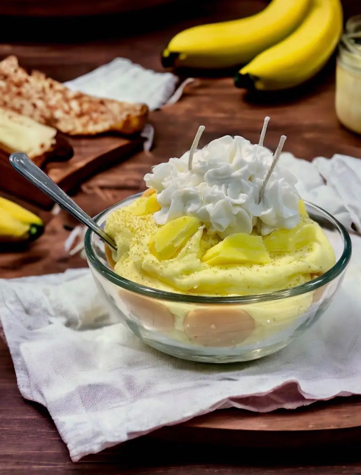 Banana Pudding Dessert Bowl Candle
