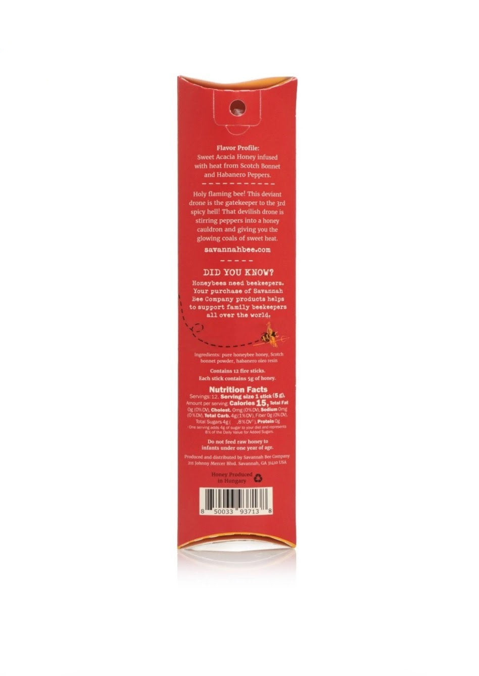 Savannah Bee Company Hot Honey Fire Sticks