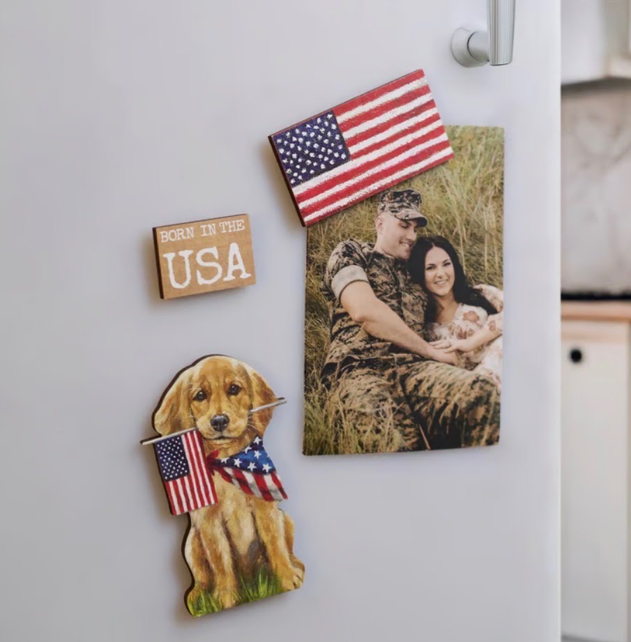Born In The USA Golden Dog Magnet Set