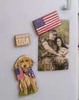 Born In The USA Golden Dog Magnet Set