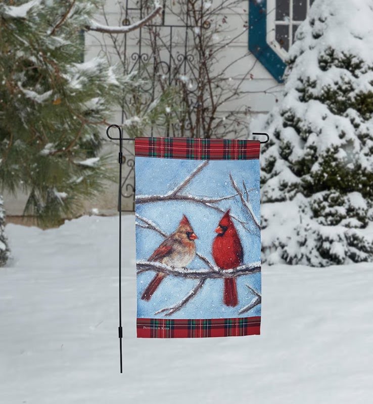 Cardinal Couple Garden Flag