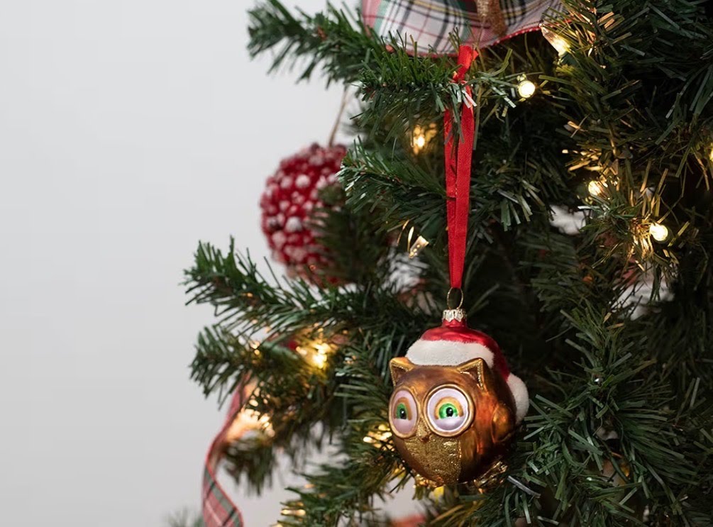 Blown Glass Baby Owl Ornament
