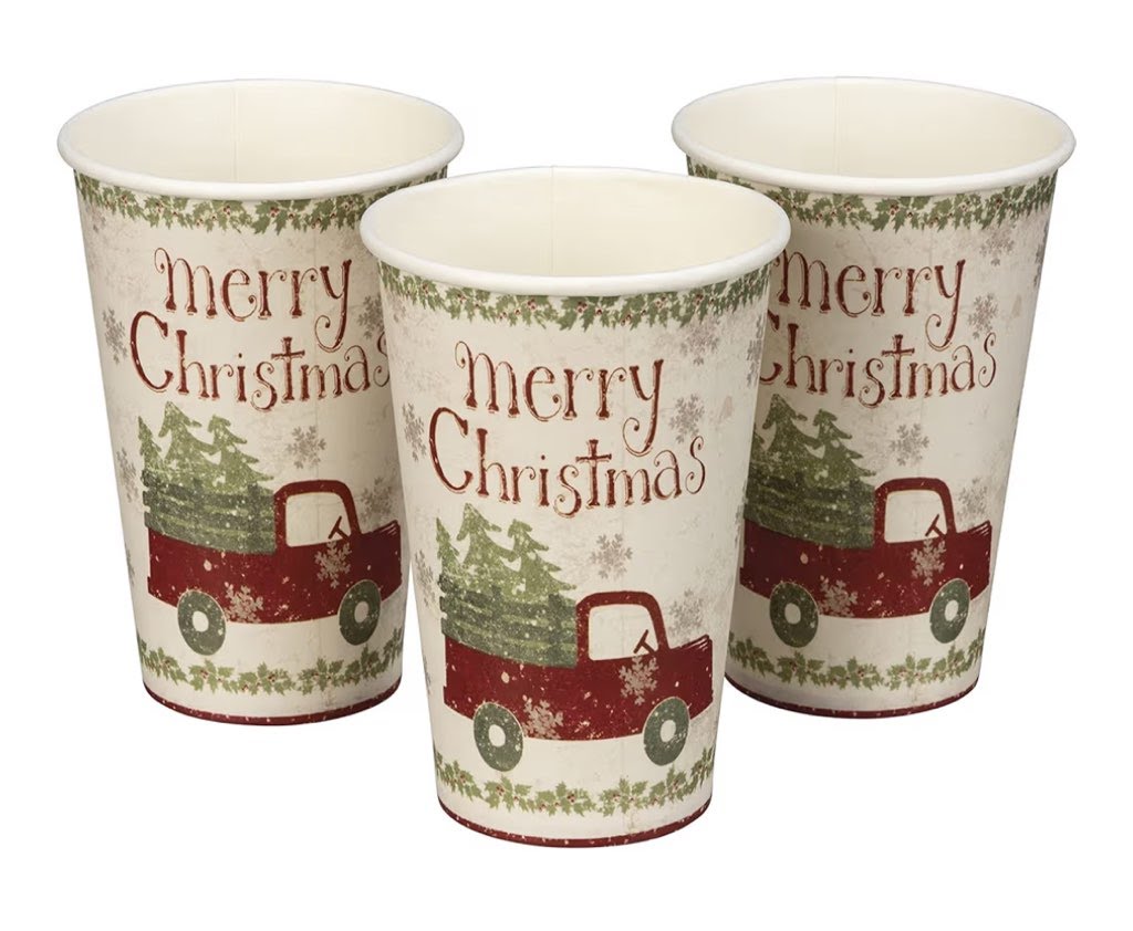 Merry Christmas Farm Truck Party Cups