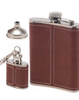 Brown Pebbled Flask Set