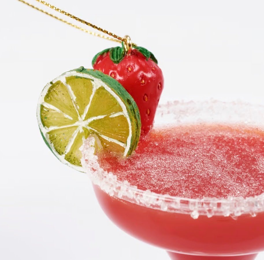 Strawberry Margarita Glass Ornament