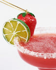 Strawberry Margarita Glass Ornament