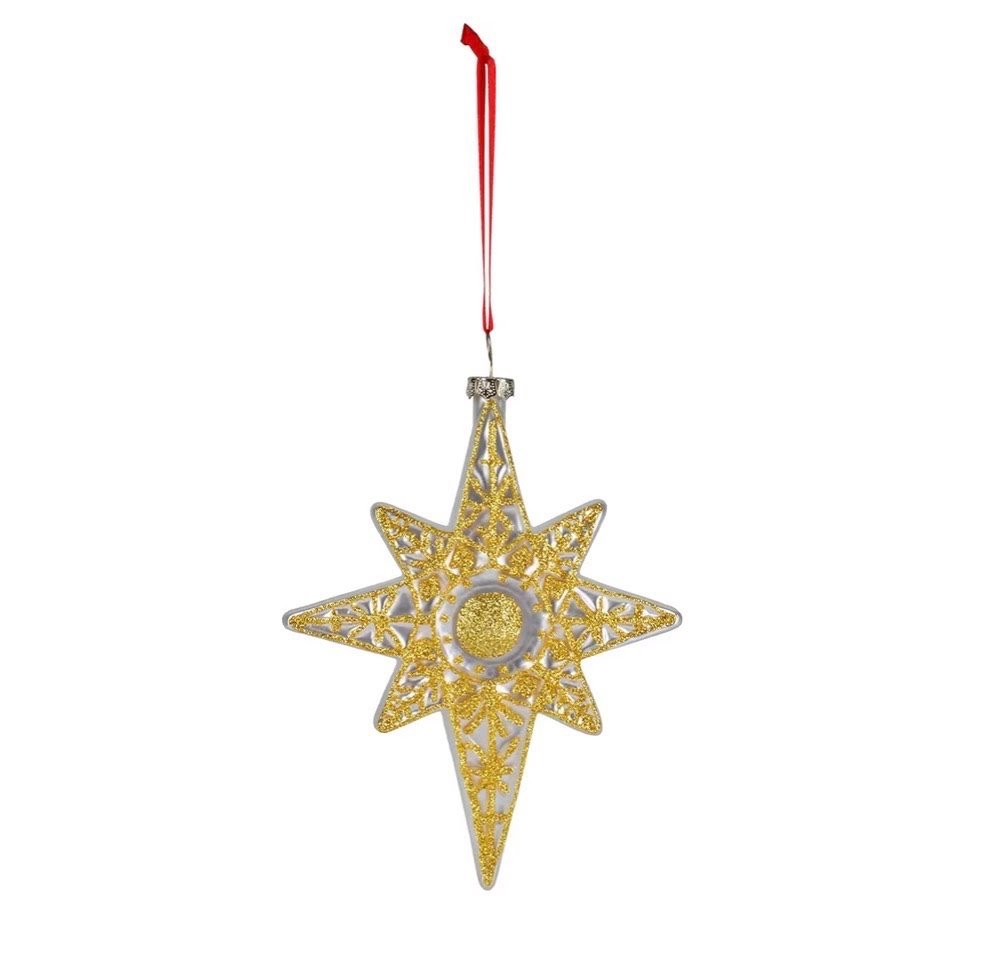 Blown Glass Star of Bethlehem Ornament