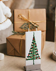 Flatyz Green Christmas Tree with Red & Gold Ornaments Candle