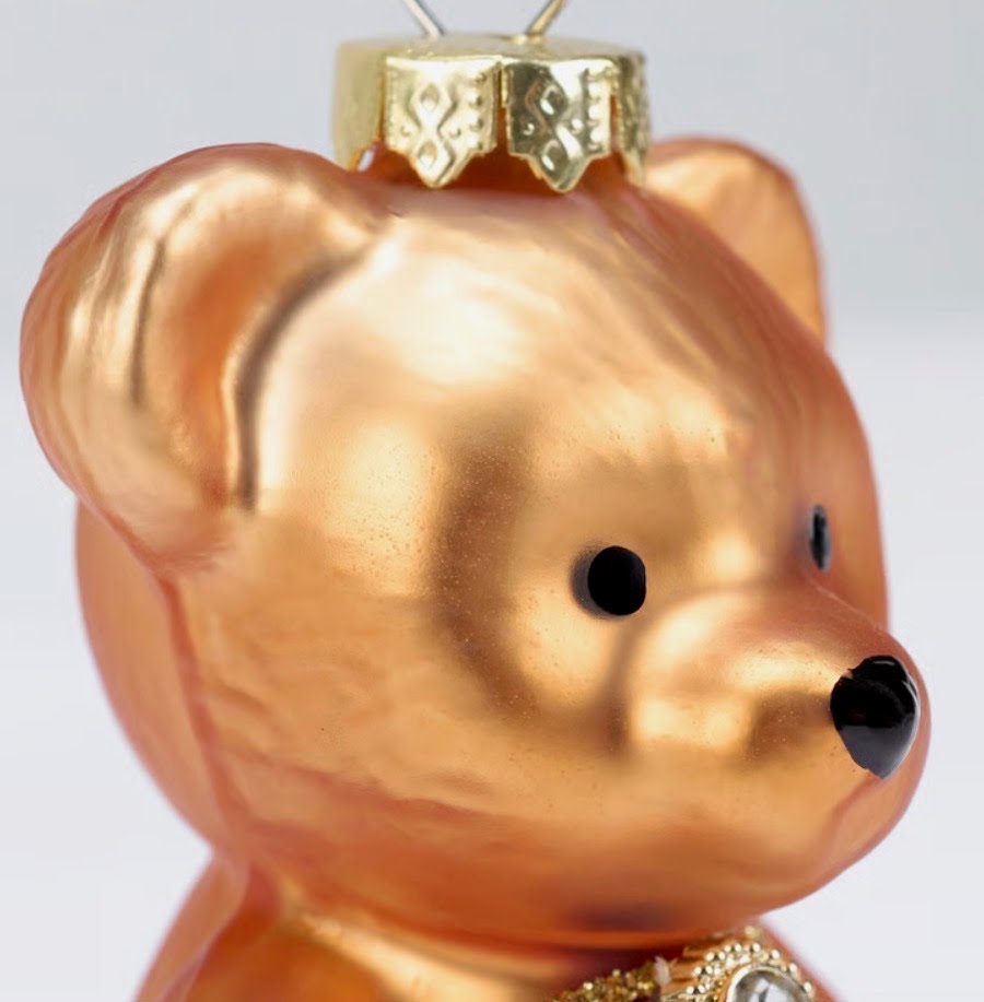 Glass Teddy Bear Ornament