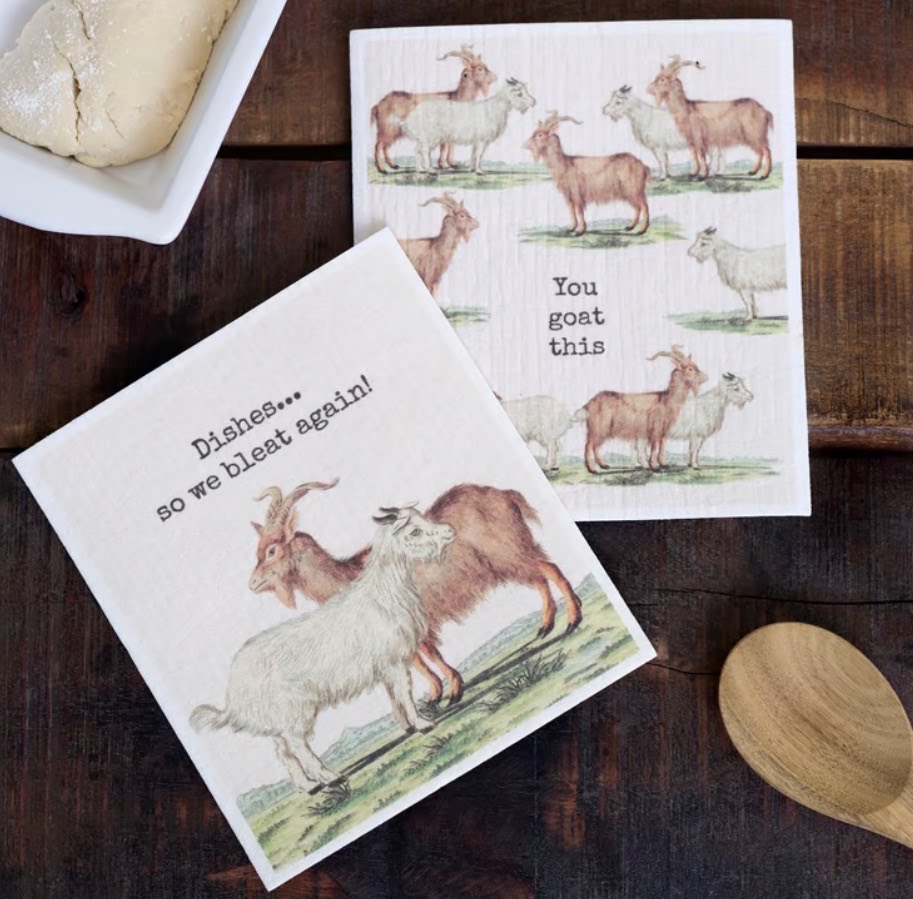 You Goat This Swedish Dishcloth Duo