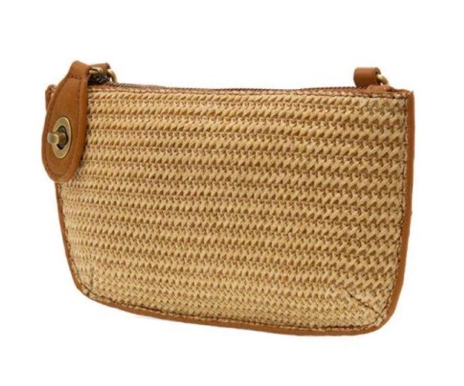 Joy Susan Straw Camel Crossbody Wristlet L8324-14