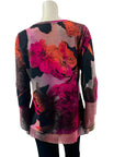 Variations Sunset Floral Burnout Top V7759