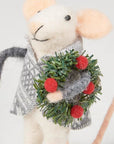 Christmas Mouse Critter with Wreath