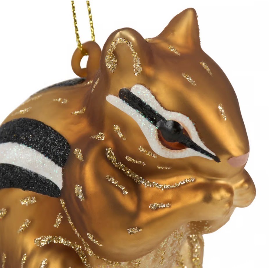Chipmunk Glass Ornament