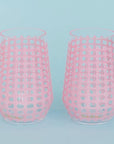 Lilly Pulitzer Set Conch Shell Acrylic Stemless Wine Glass 240607