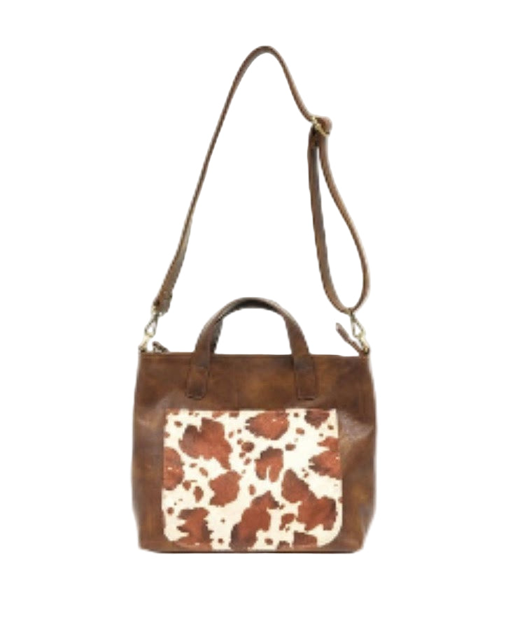 Joy Susan Faux Cow Hide Convertible Tote