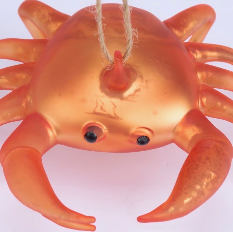 Red Crab Glass Ornament