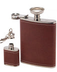 Brown Pebbled Flask Set