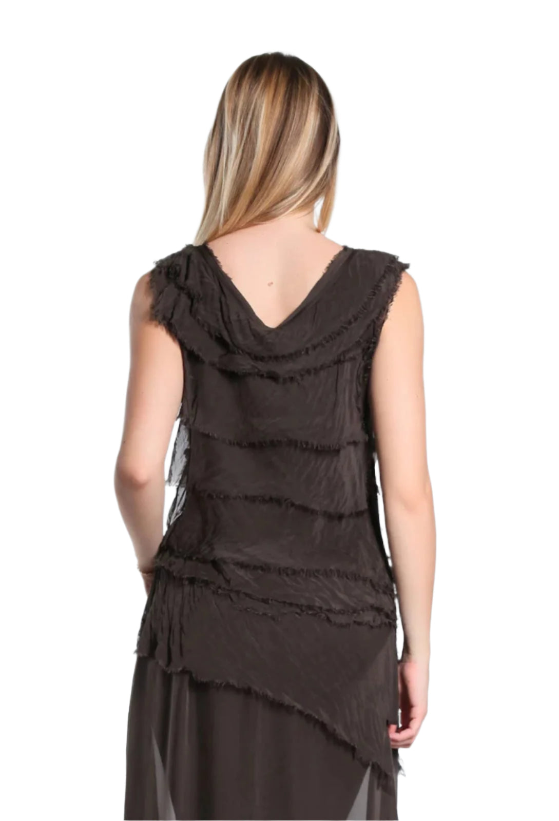 Tina Stephens Arianna Silk Ruffle Top BT205