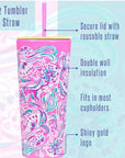Lilly Pulitzer Don't Be Jelly Tumbler with Straw 203620
