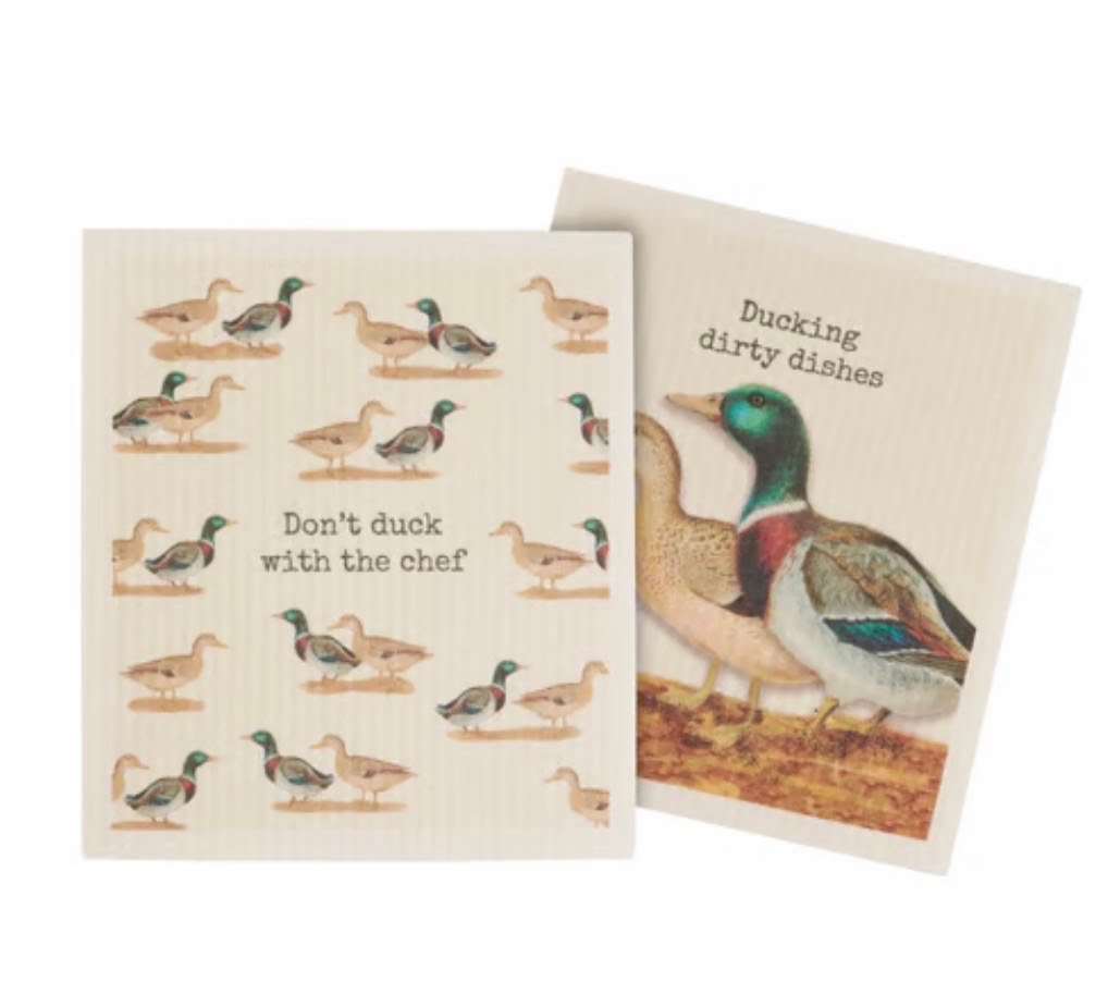 Don't Duck With The Chef Swedish Dishcloth Duo